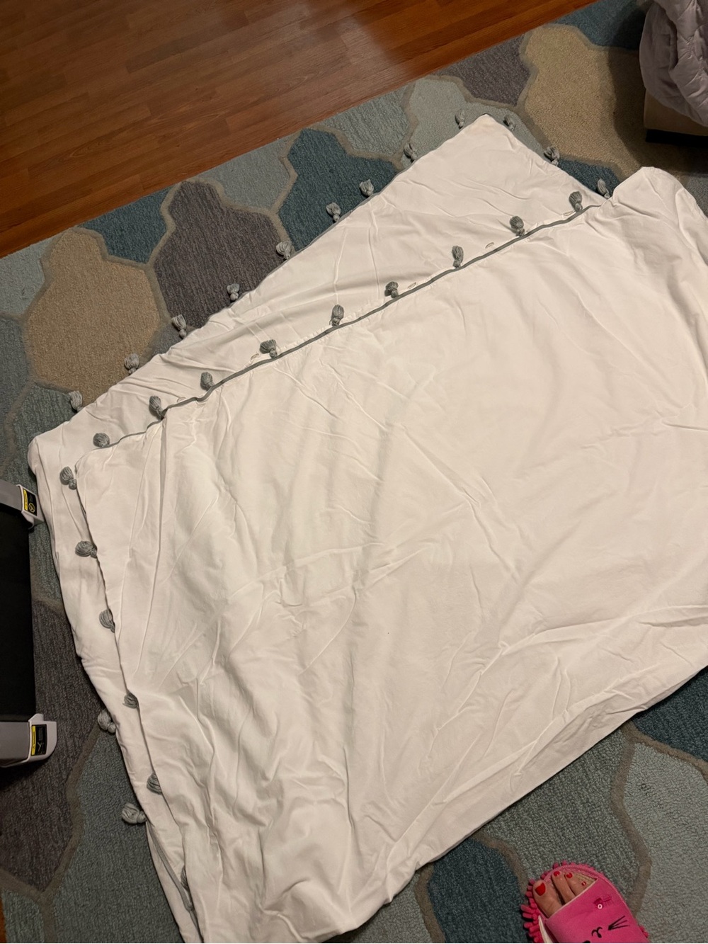 Pottery Barn Teen White with Pom Trim Duvet Cover only